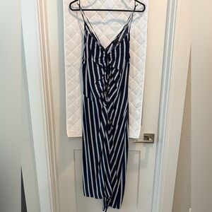 Topshop Striped Navy and White Dress